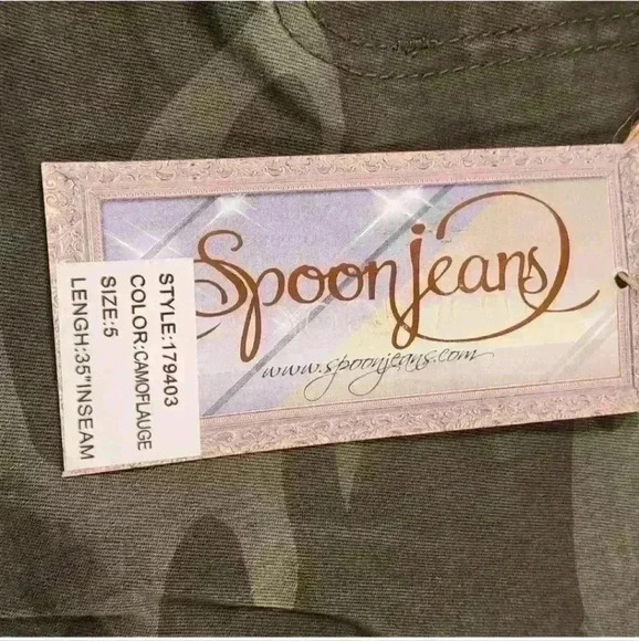 Spoon Jeans Camo Camoflauge Ankle Zip Five-Pocket Style Pants Jeans - Picture 9 of 10